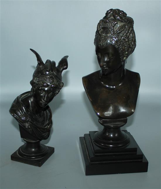 2 bronze busts